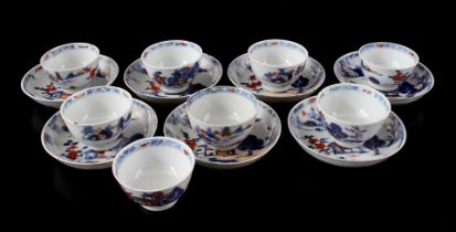 8 Imari porcelain cups and 7 saucers, Qianlong