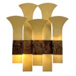 Wall lamp with elongated glass plates