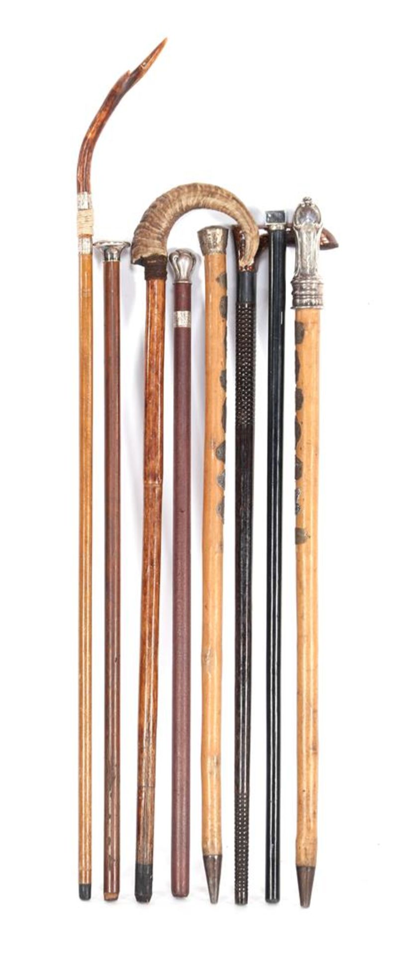 8 wooden walking sticks