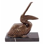 Bronze statue of a pelican