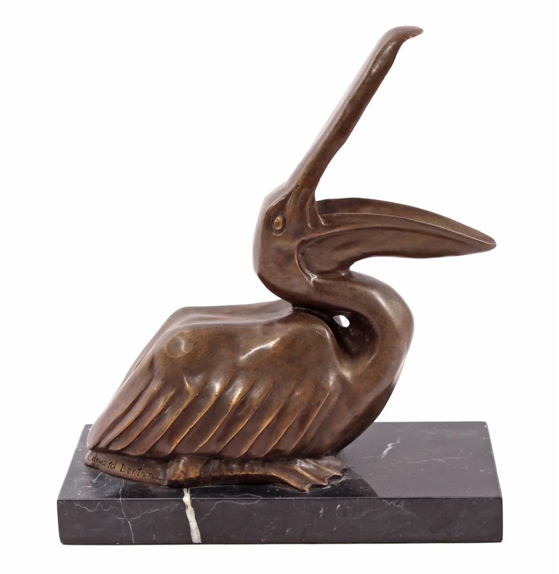 Bronze statue of a pelican