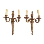 2 brass wall chandeliers