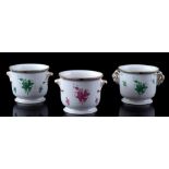 3 porcelain flower pots
