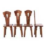 4 oak brutalist chairs