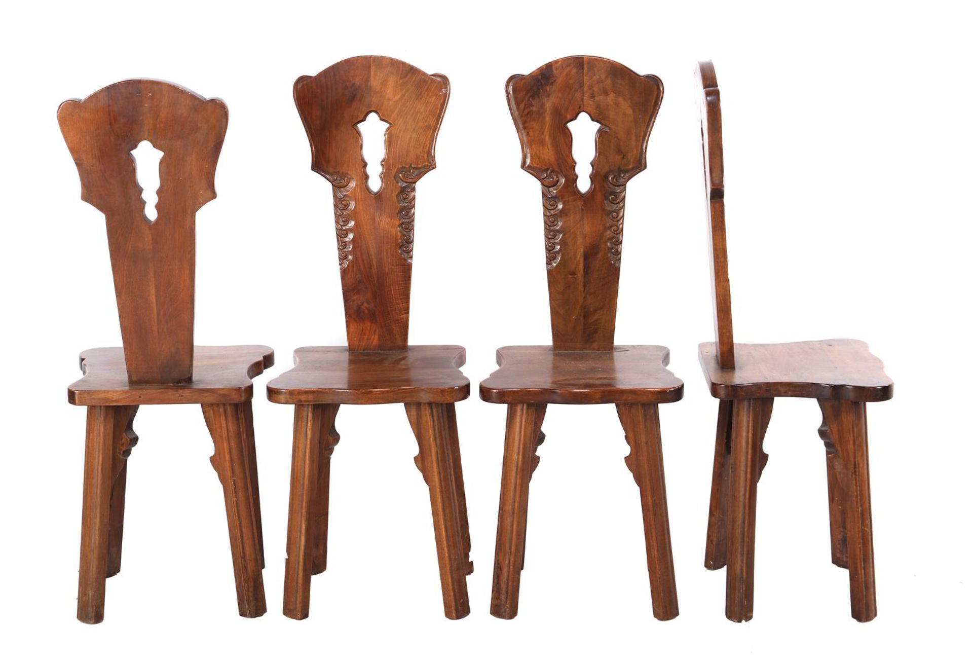 4 oak brutalist chairs