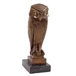 Bronze statue of an owl