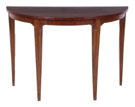 Mahogany veneer demi lune console table