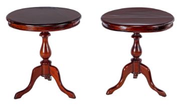 2 mahogany lamp tables