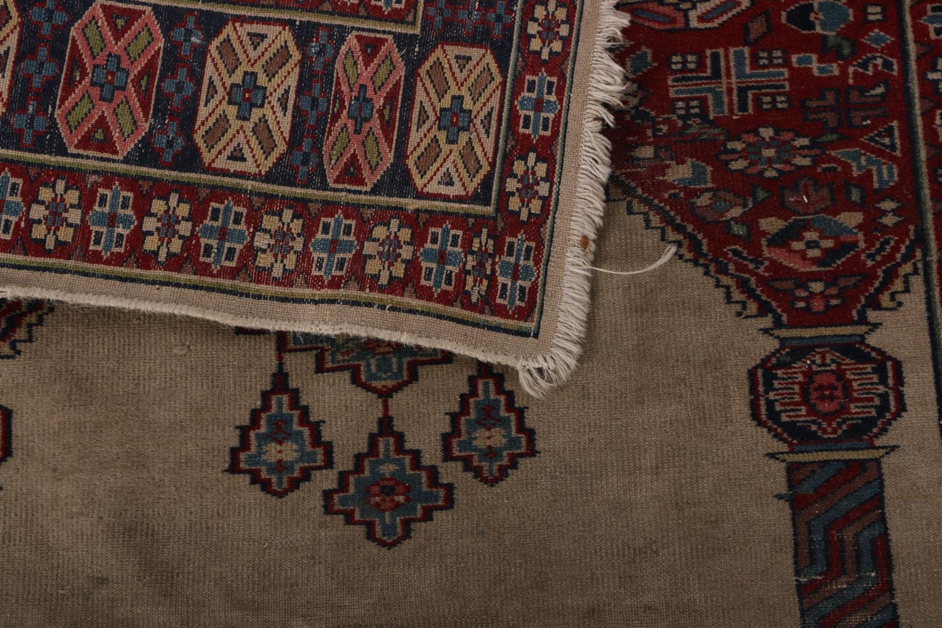 Hand-knotted oriental half-silk prayer rug - Image 3 of 3