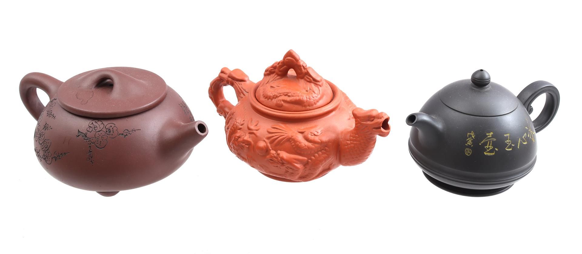 3 Yixing earthenware teapots, China 21th