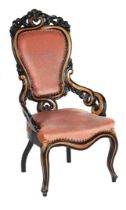 Mahogany veneer armchair