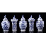 5-piece Delft blue earthenware cabinet set