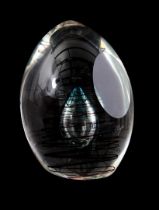 Egg-shaped glass object