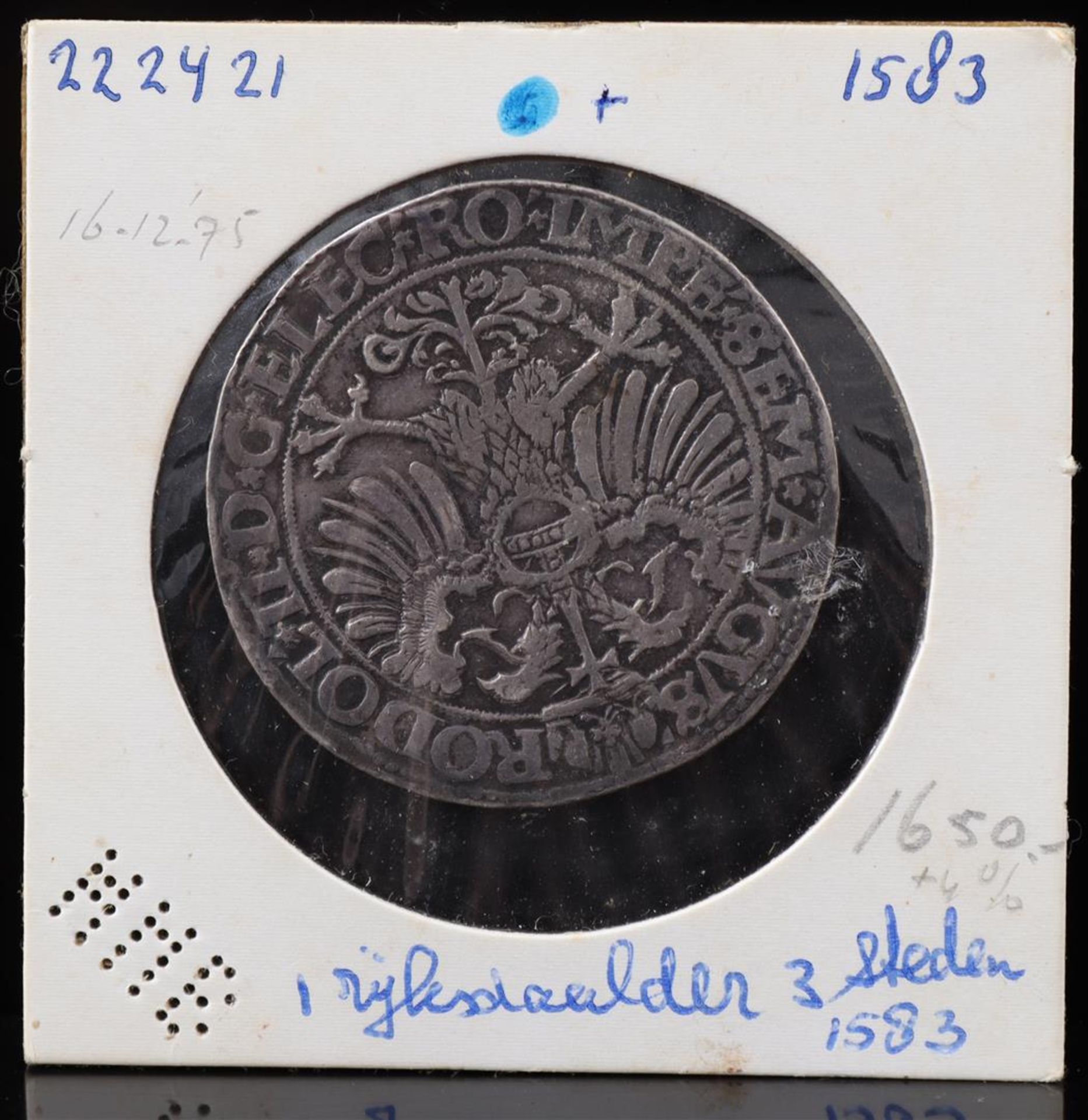 Silver Rijksdaalder coin,1583
