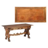 Walnut covered writing table