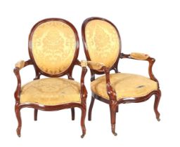 2 mahogany armchairs