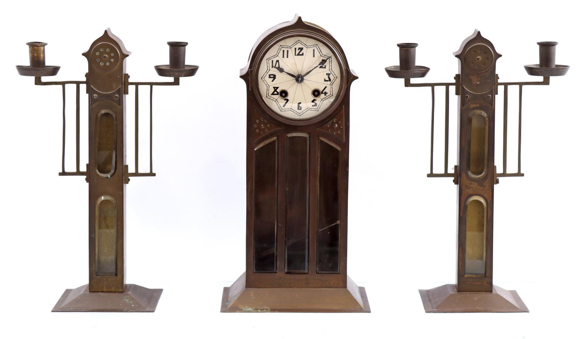 3-piece Art Deco clock set