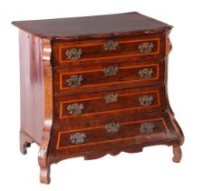 Mahogany veneer on oak chest of drawers