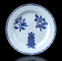 Rare porcelain botanical dish, Qianlong