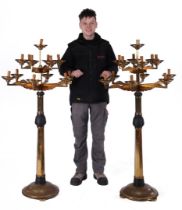 2 floor lamps with double crown