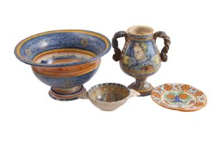 Lot various majolica earthenware