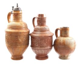 Lot stoneware jars