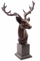 Bronze bust of a deer