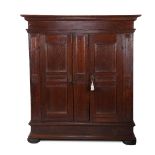 Robust oak 2-door cupboard
