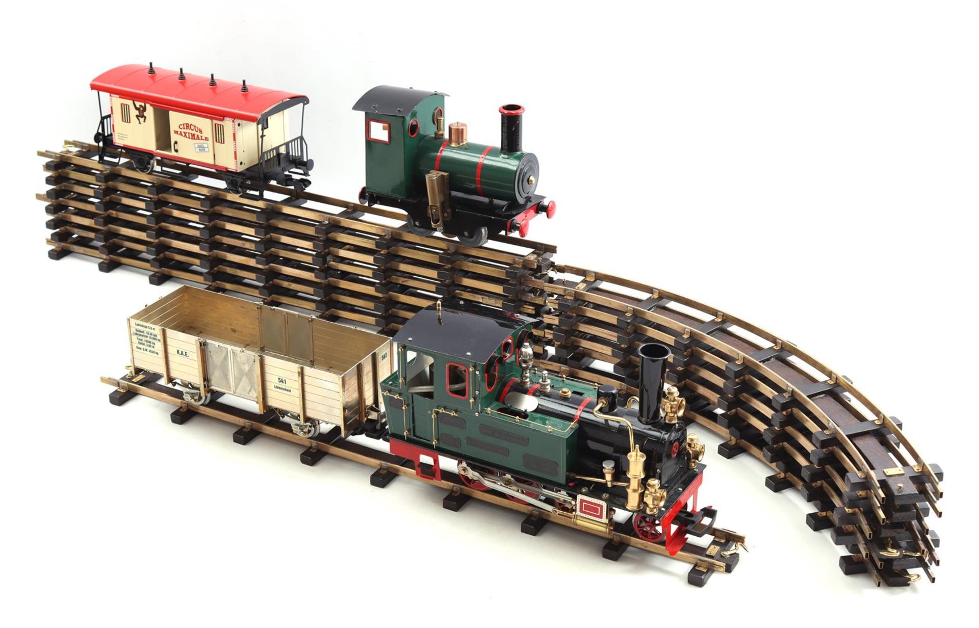 Lot toy locomotives and rails