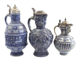 Lot stoneware jars