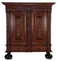 Rosewood veneer on oak 2-door vine cabinet