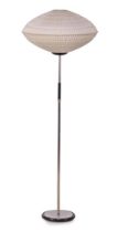 Chrome-plated metal floor lamp