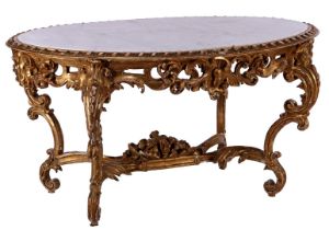 Wooden dining room table with marble top