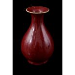 Sang de Boeuf porcelain baluster vase, China 20th