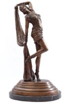 Bronze lady on stage