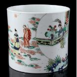 Porcelain Famille Verte brush pot, China 20th