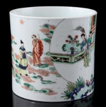 Porcelain Famille Verte brush pot, China 20th