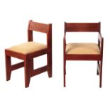 Oak dining room chair and armchair