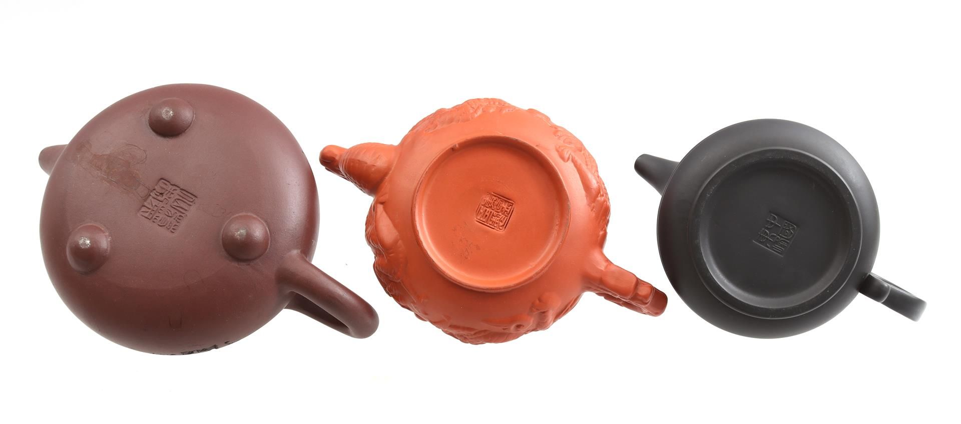 3 Yixing earthenware teapots, China 21th - Image 3 of 3