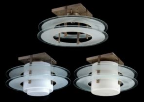 3 Opaline ceiling lamps