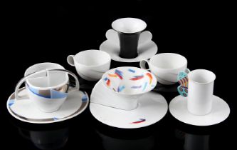 6 porcelain cups and saucers