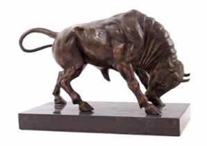 Bronze statue of a bull