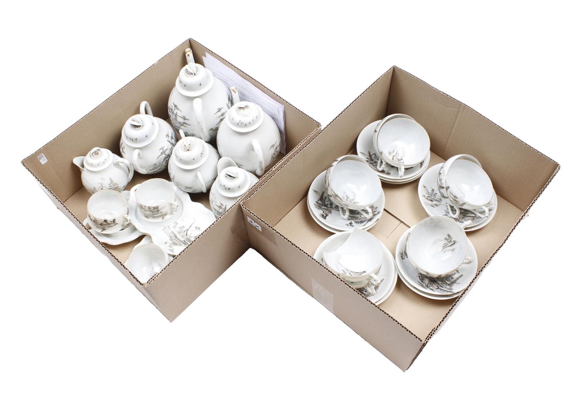 Lot eggshell porcelain tea set