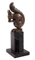 Bronze statue of a squirrel
