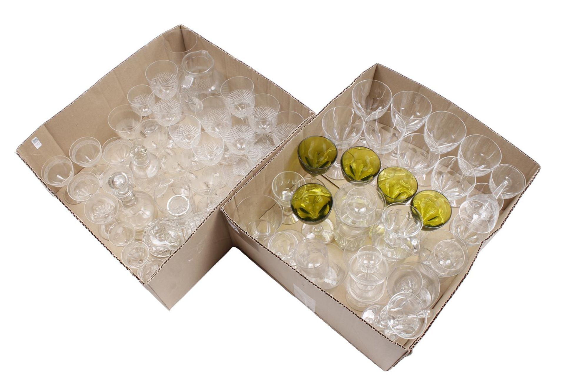 Box various cut crystal glassware