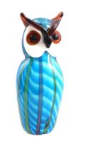 Polychrome glass owl