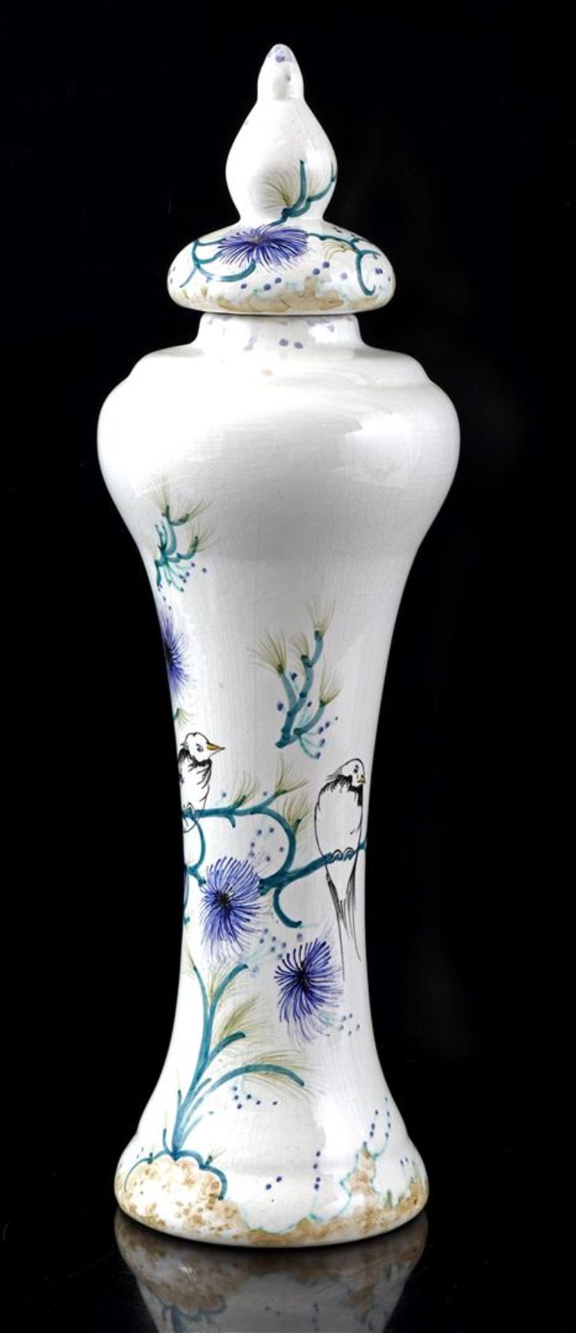 Gouda Plateel Holland lid vase