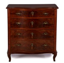 Mahogany veneer on oakchest of drawers