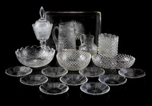 Lot various cut glass objects