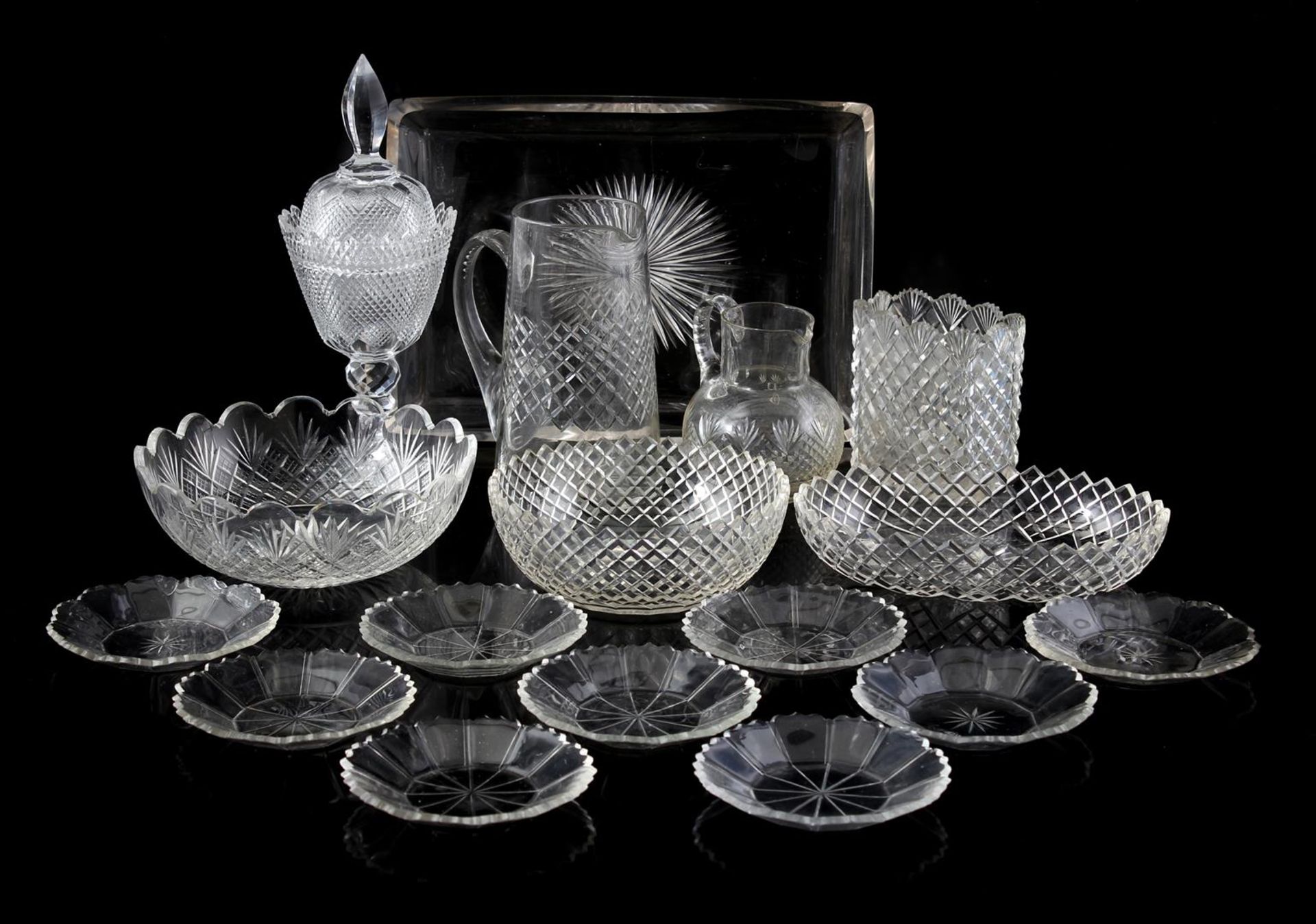 Lot various cut glass objects